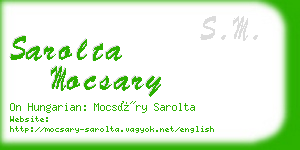 sarolta mocsary business card